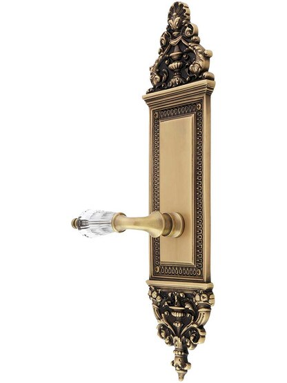 Apollo Interior Door Set with Crystal Lever Handles In Antique Brass